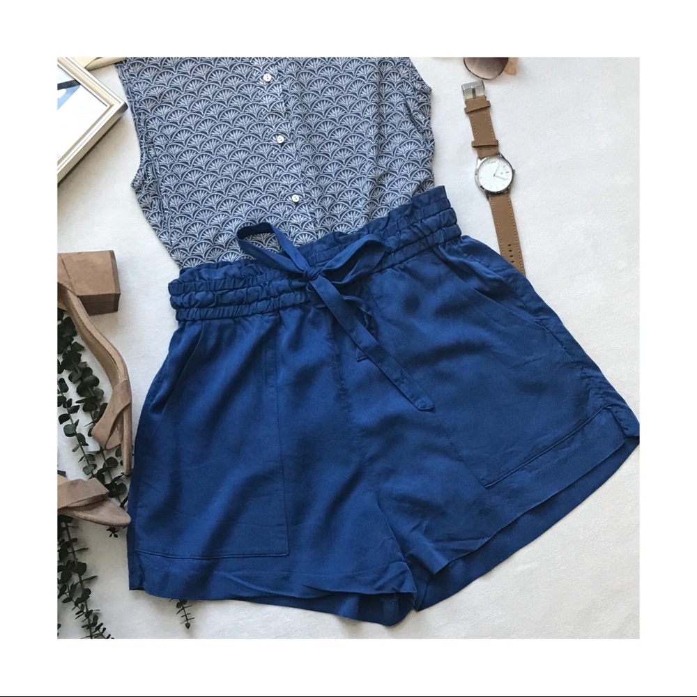 Paper Bag High Waisted Tie-Up Shorts